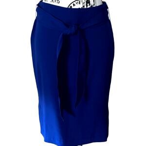 TALBOTS royal blue straight belted skirt 2P‎